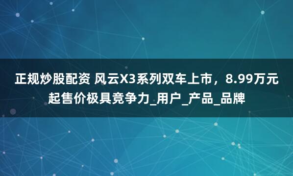 正规炒股配资 风云X3系列双车上市,8.99万元起售价极具竞争力_用户_产品_品牌